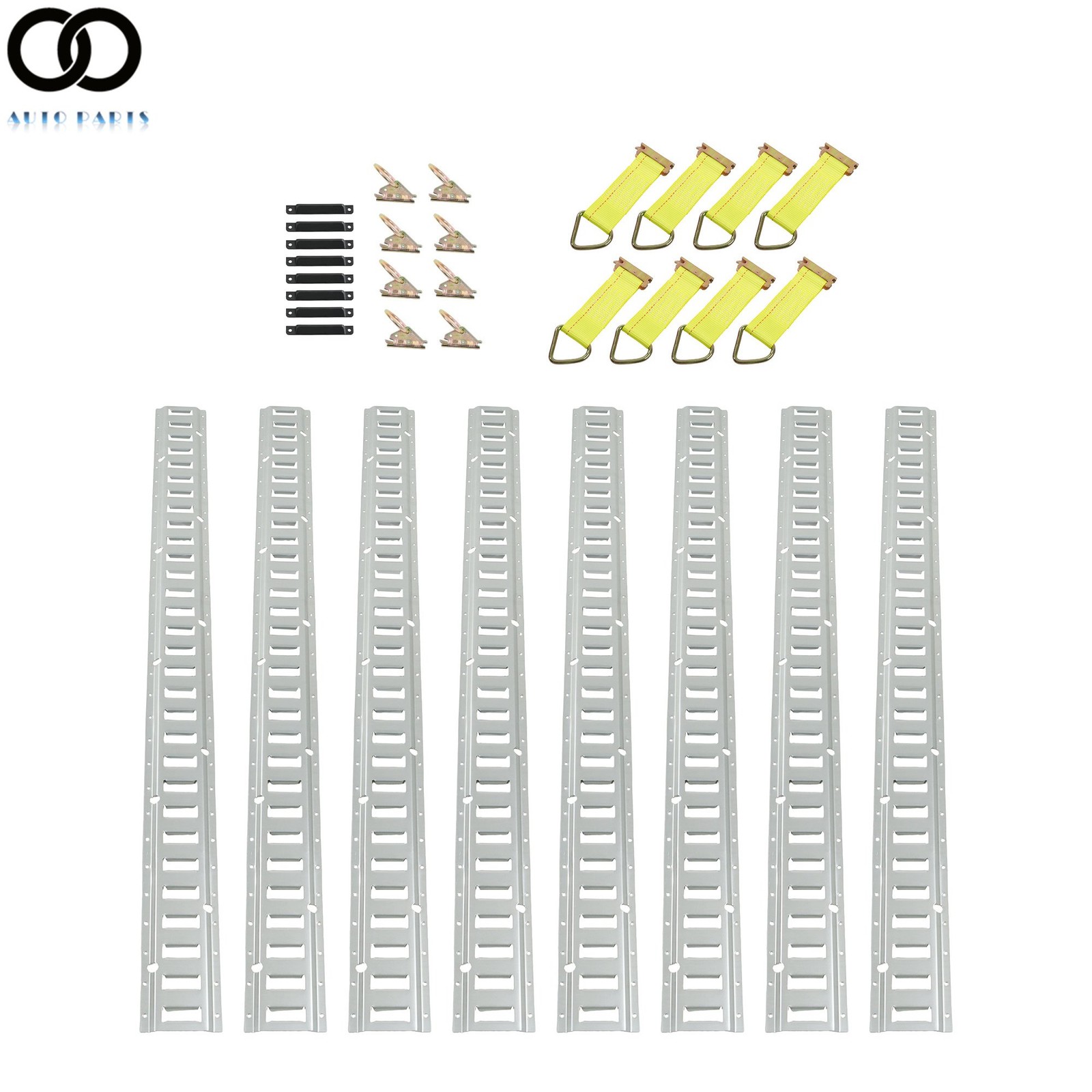 32 PCS E Track Tie Down Rail Kit 5' E Track Rails Enclosed Cargo For Trailer