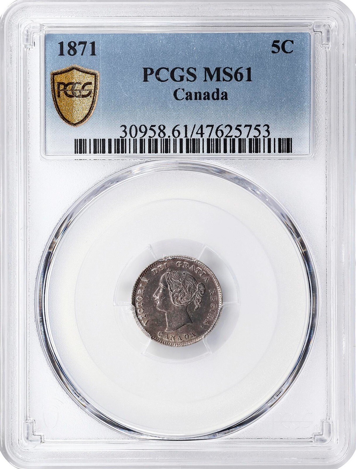 Canada 5 Cents 1871 KM# 2 PCGS: MS 61. #C462
