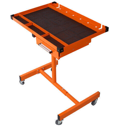 Heavy Duty Adjustable Work Table Bench With Drawer 220 lbs Rolling Tool Cart