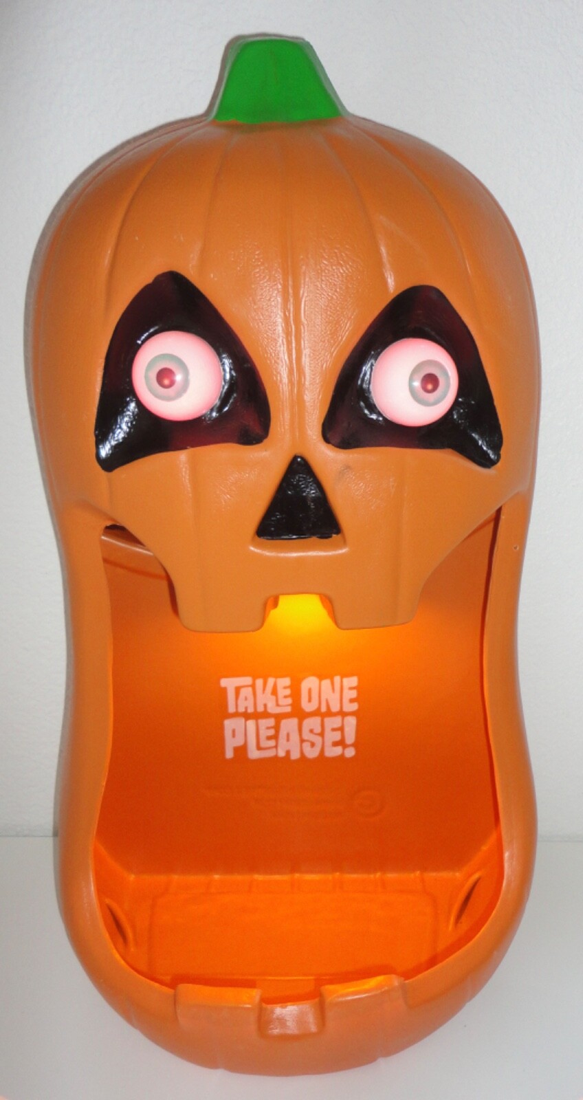 Spooky Village Halloween Whimsy Jack-O'-Lantern Animated Pumpkin Candy Bowl NEW