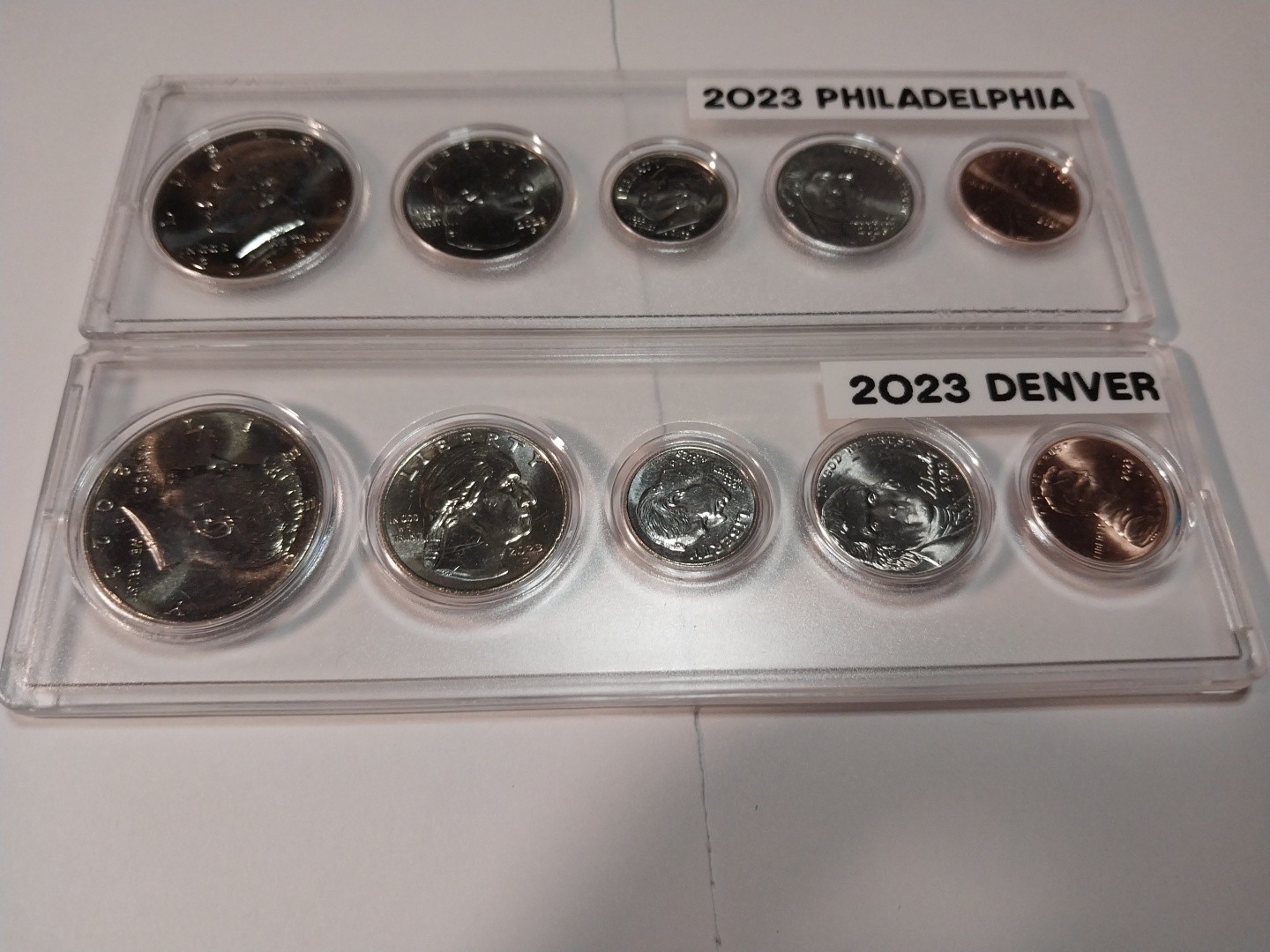 2023 year set half-cent p and d in holders with labels 10 coins Uncirculated