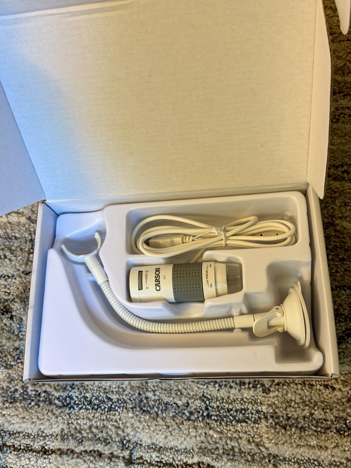 Carson eFlex 75x/324x Digital Microscope - Complete in Box