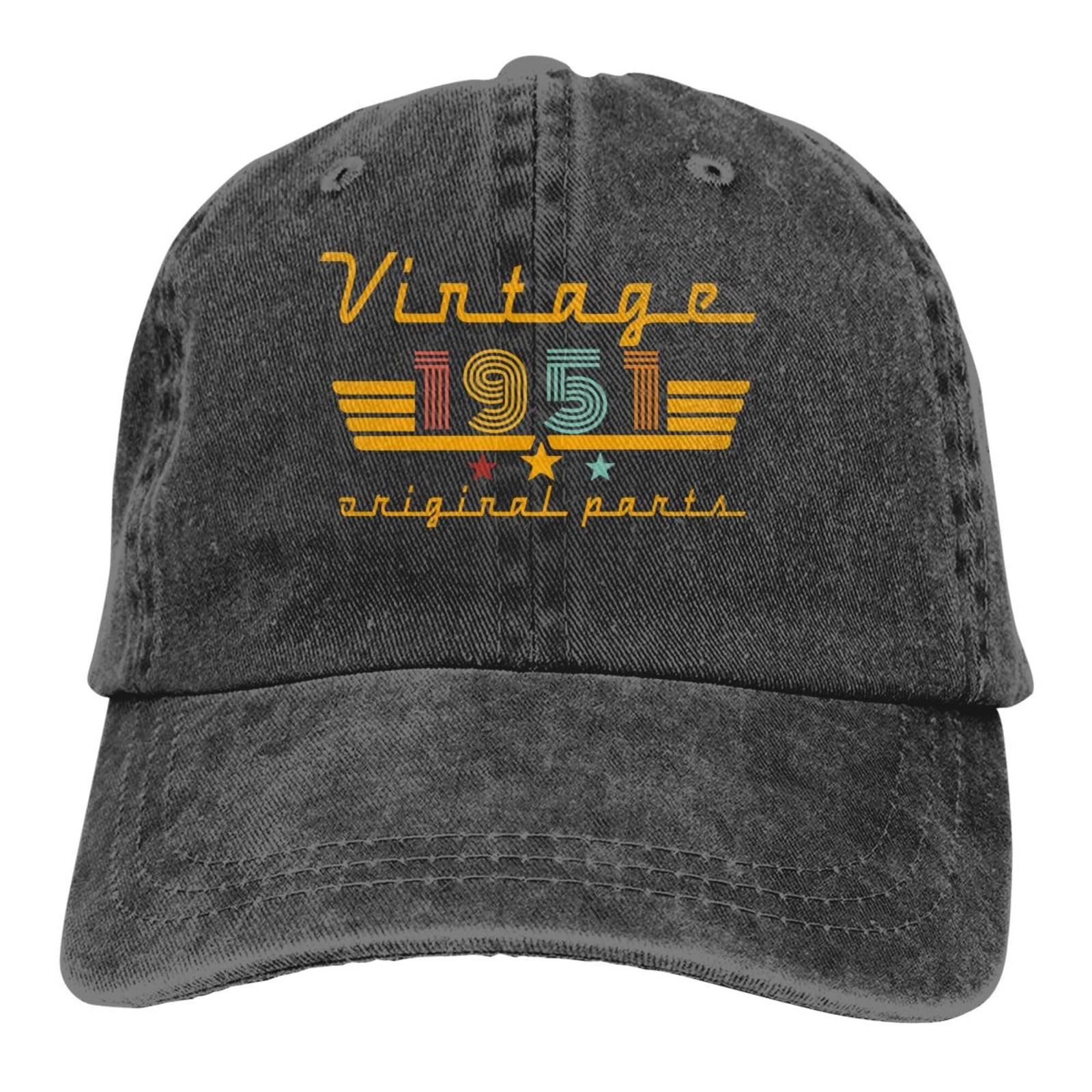 75th Birthday Decorations for Women Men, Vintage 1951 Hat, 1951 Black