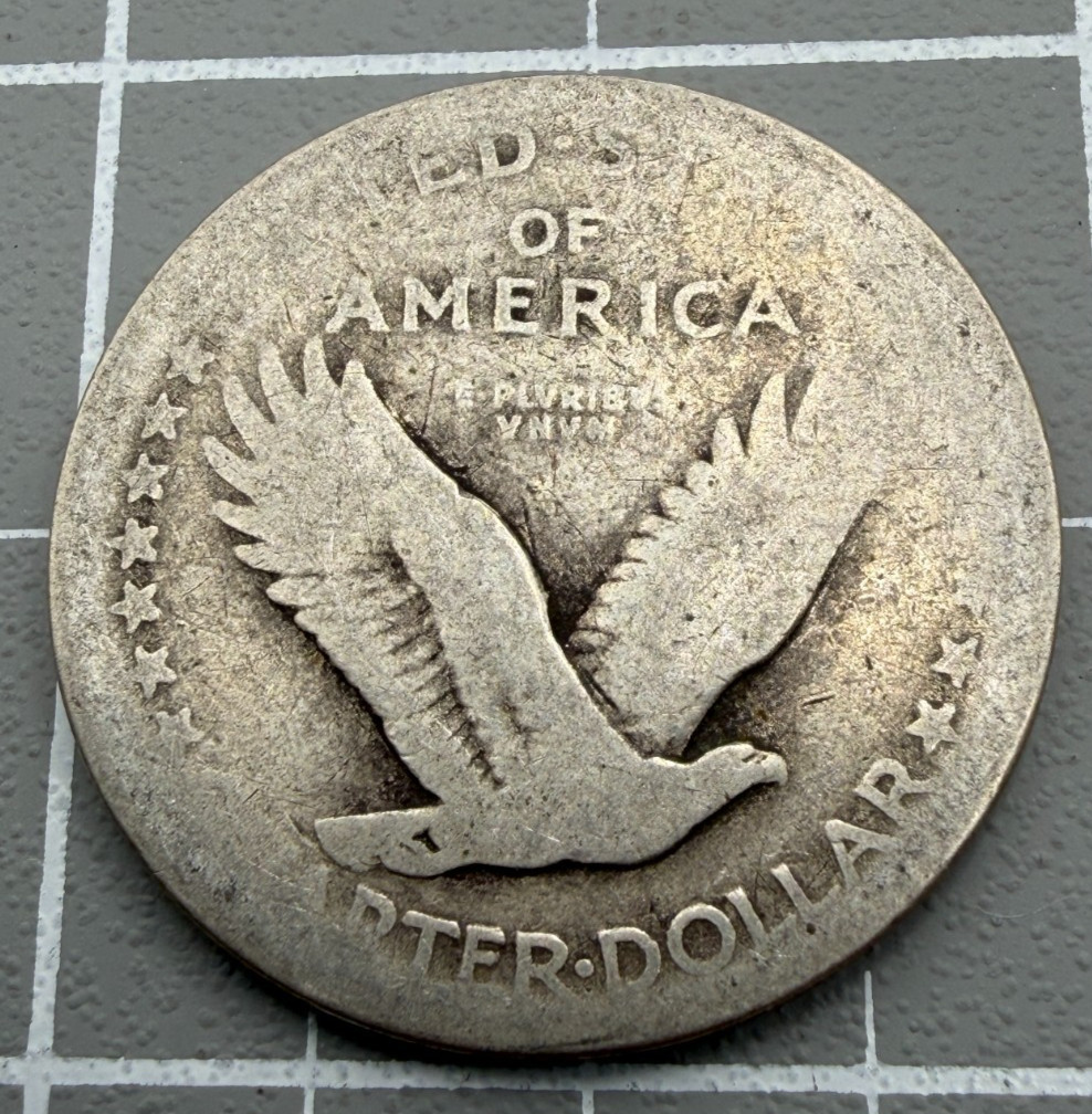 1917-D 25C Standing Liberty Quarter Type 1 - Date Worn Off - No Date