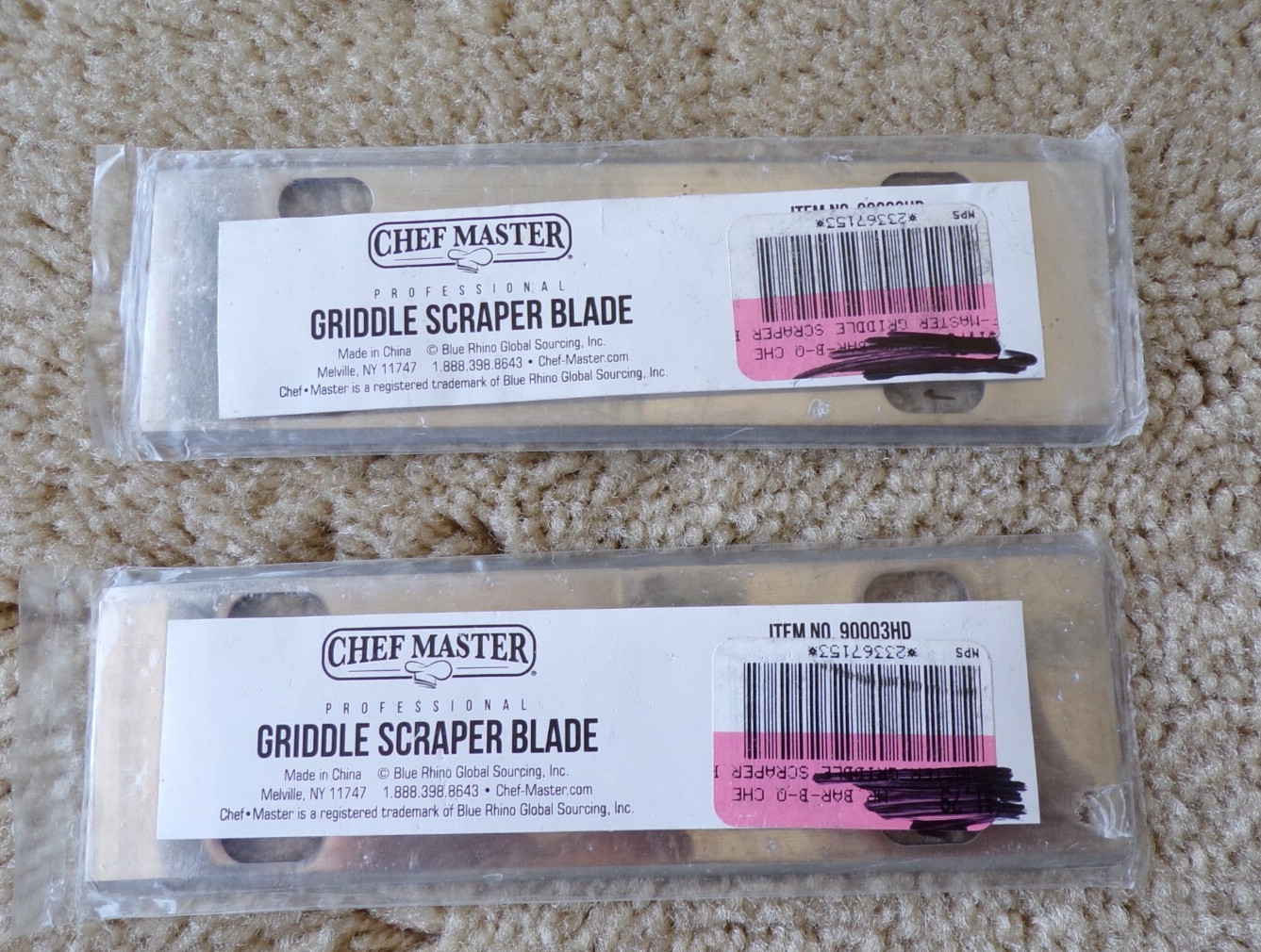3 pk Chef-Master Replacement Griddle Scraper Blade Stainless Steel 90003HD @c13