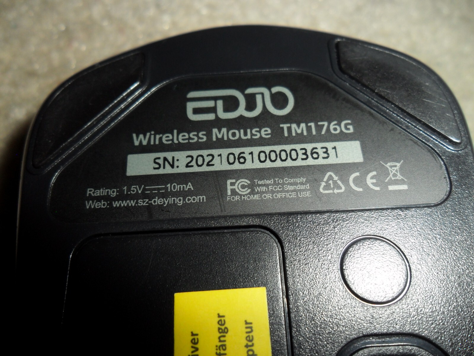 EDJO TM176G Black 6-Buttons USB Scroll Wheel Wireless Mouse For PC & Laptop