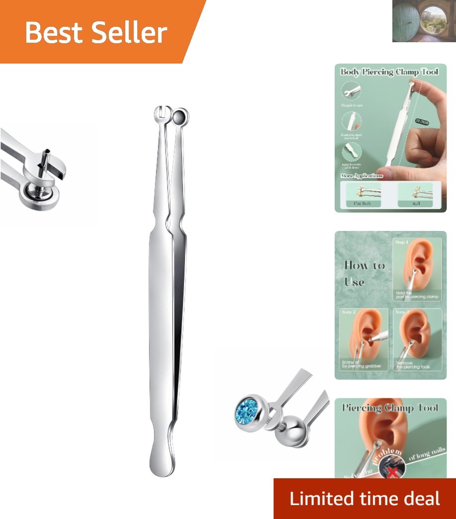 Compact Piercing Clamp Tool for Safe Jewelry Changes - 14G-20G Body Piercing Kit