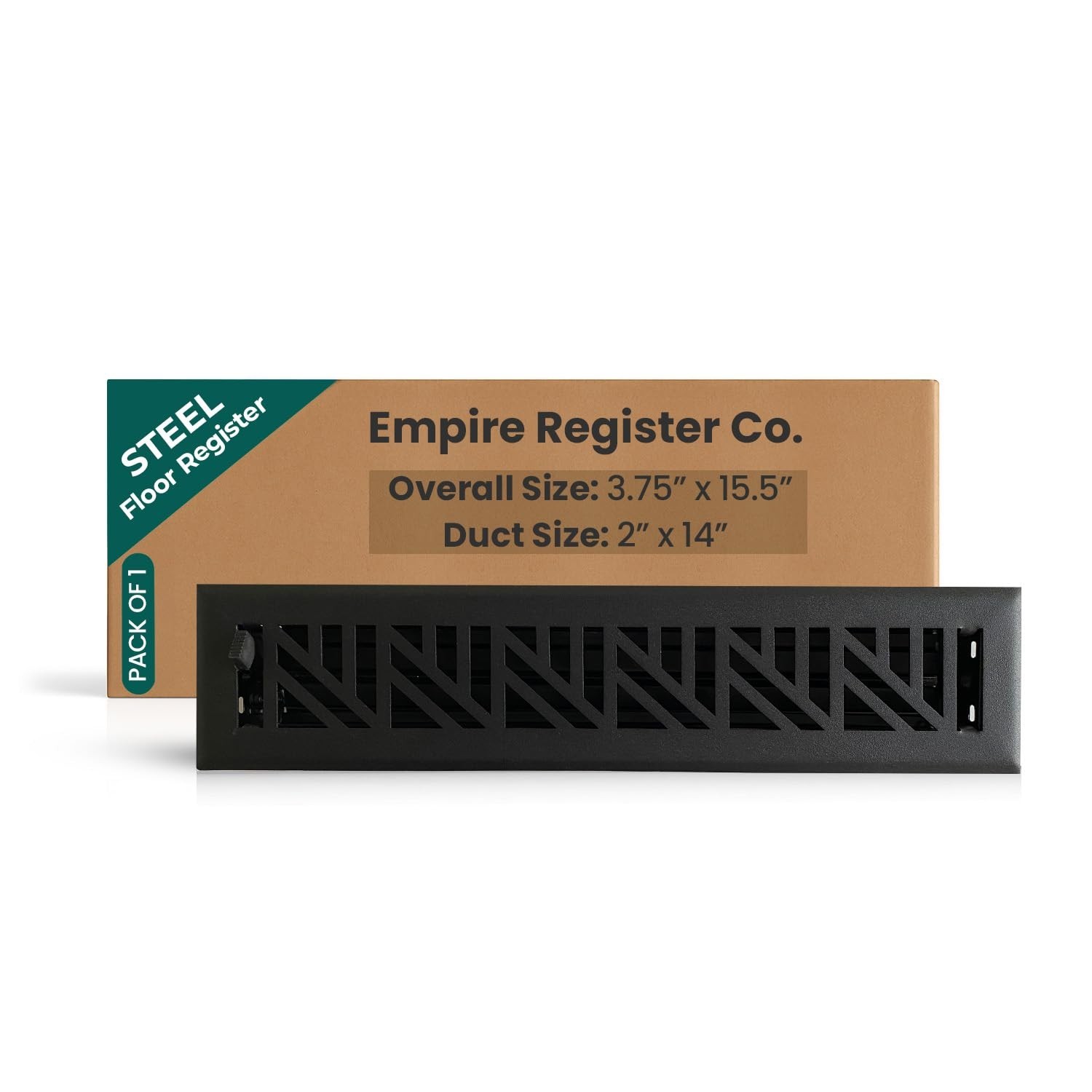 Empire Register Co, Steel Floor Register - 2x14 inch, Abstract Design, Textur...