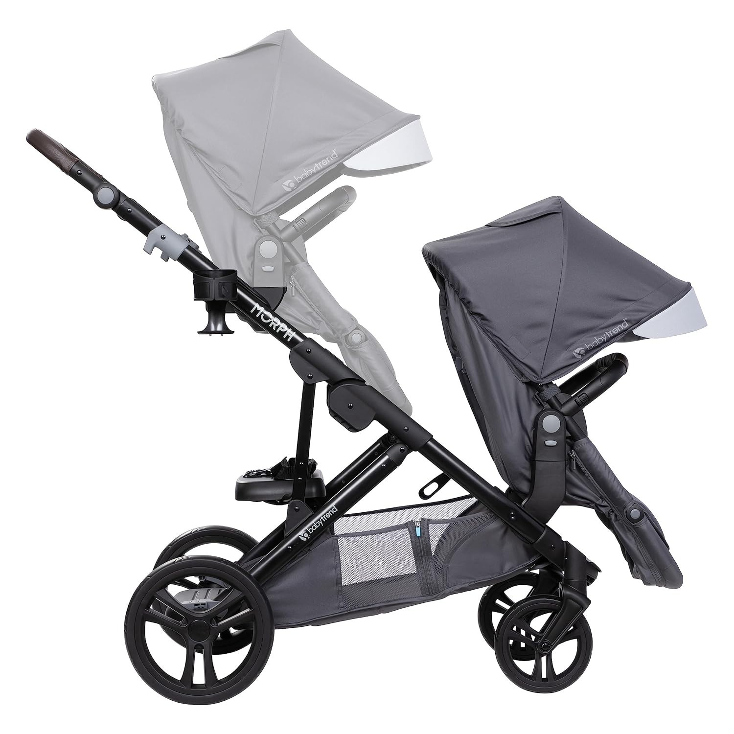 Morph Single to Double Stroller Second Seat, Dash Grey