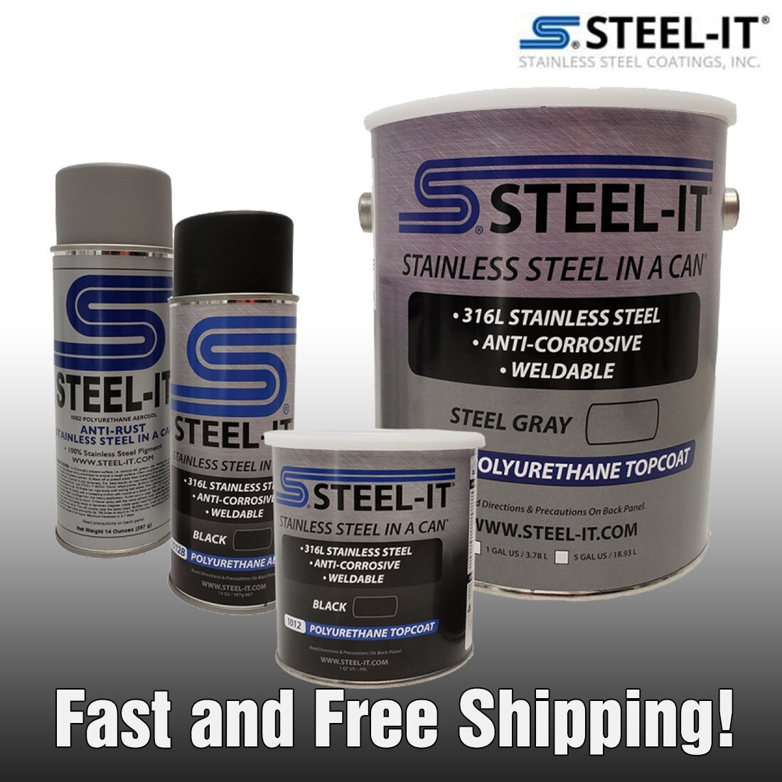 STEEL-IT 1002Q Polyurethane Protective Coating   Gray     1 Quart 32oz
