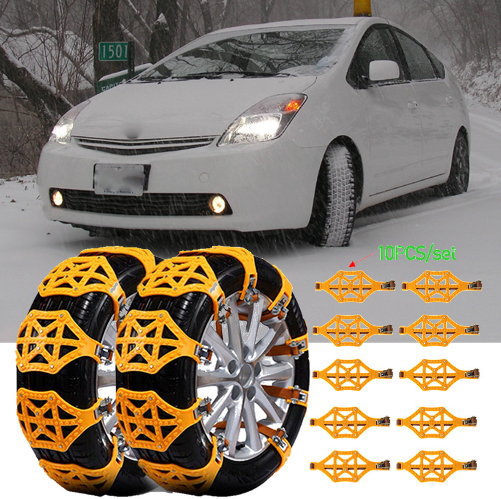 10Pcs Tracker Snow Wheel Tire Chains Tyre Anti-Skid Emergency For Toyota Prius