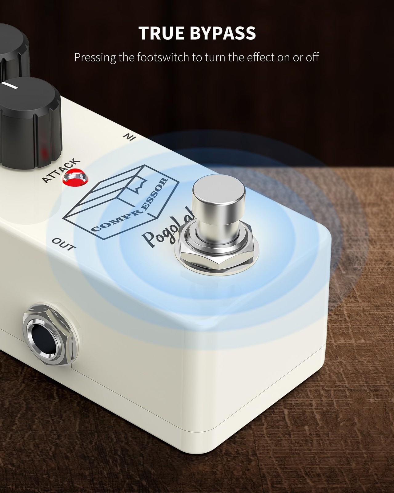 Pogolab Compressor Pedal, Guitar Pedal Compressor, Mini