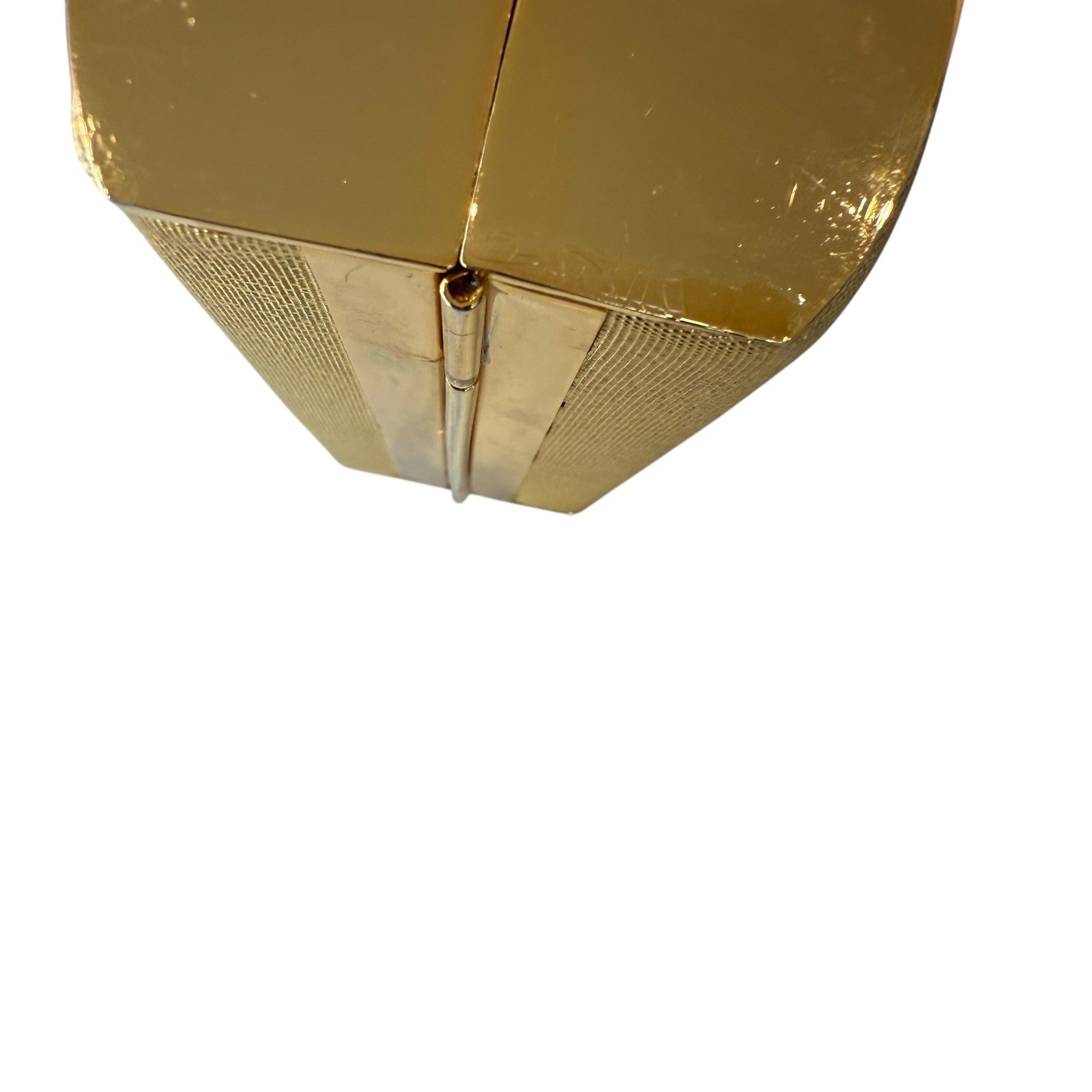 Gold Evening Clutch Handbag with Rhinestone Kiss Lock and Chain Strap