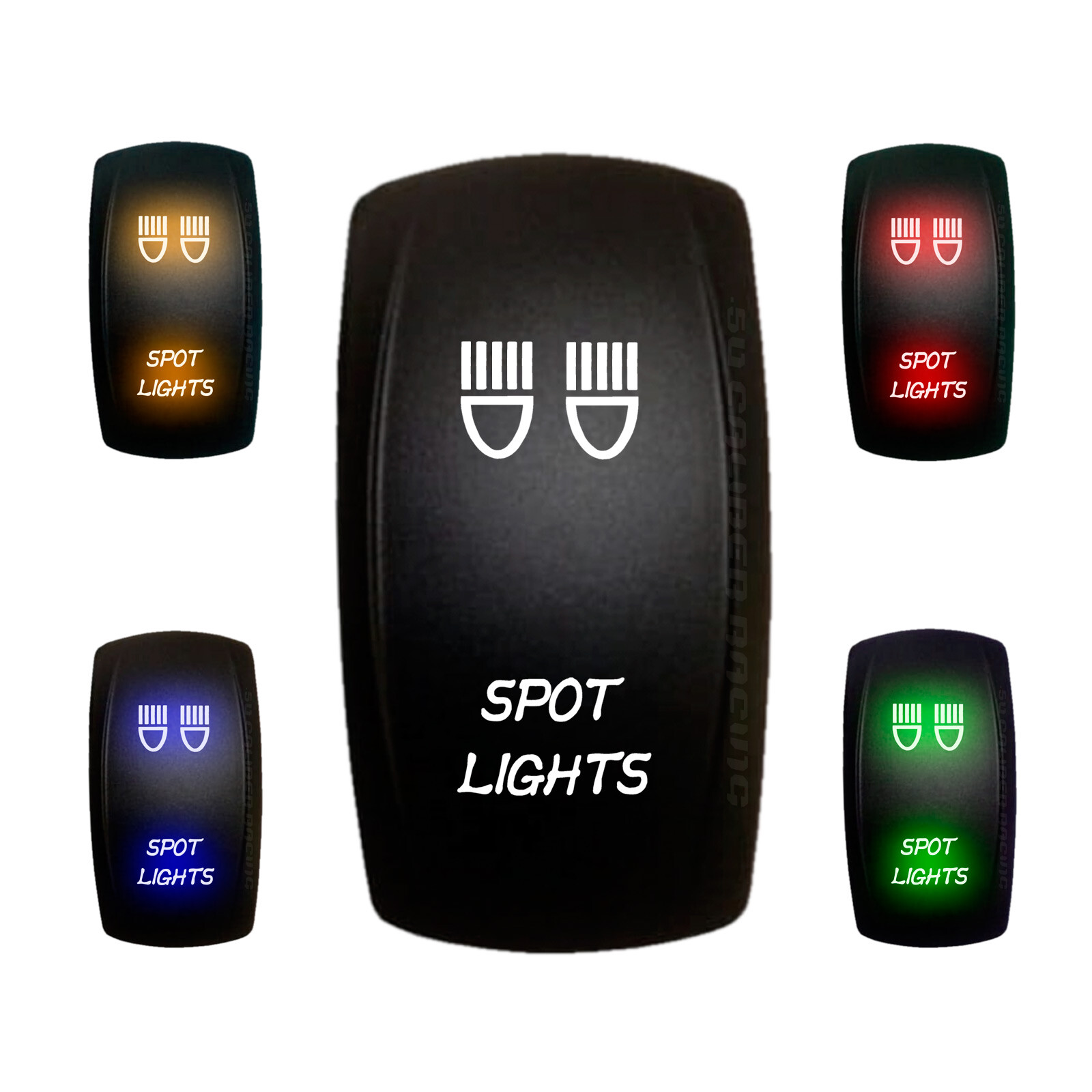 12V ON/OFF Waterproof Rocker Switch "Spot Lights" Off Road 4x4 UTV Sandrail J**p