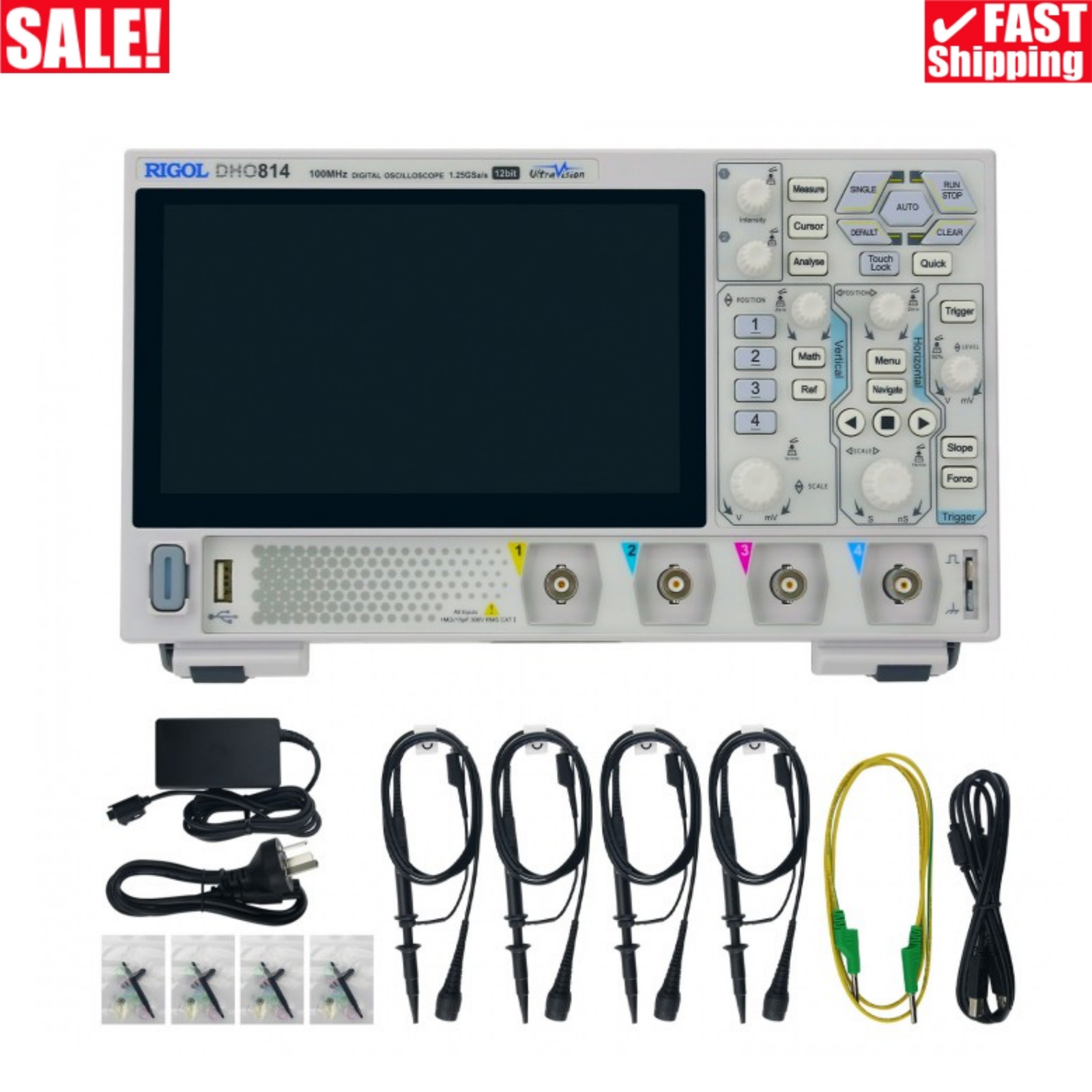 RIGOL DHO802 12Bit High Resolution Digital Oscilloscope with 150MHz Probes