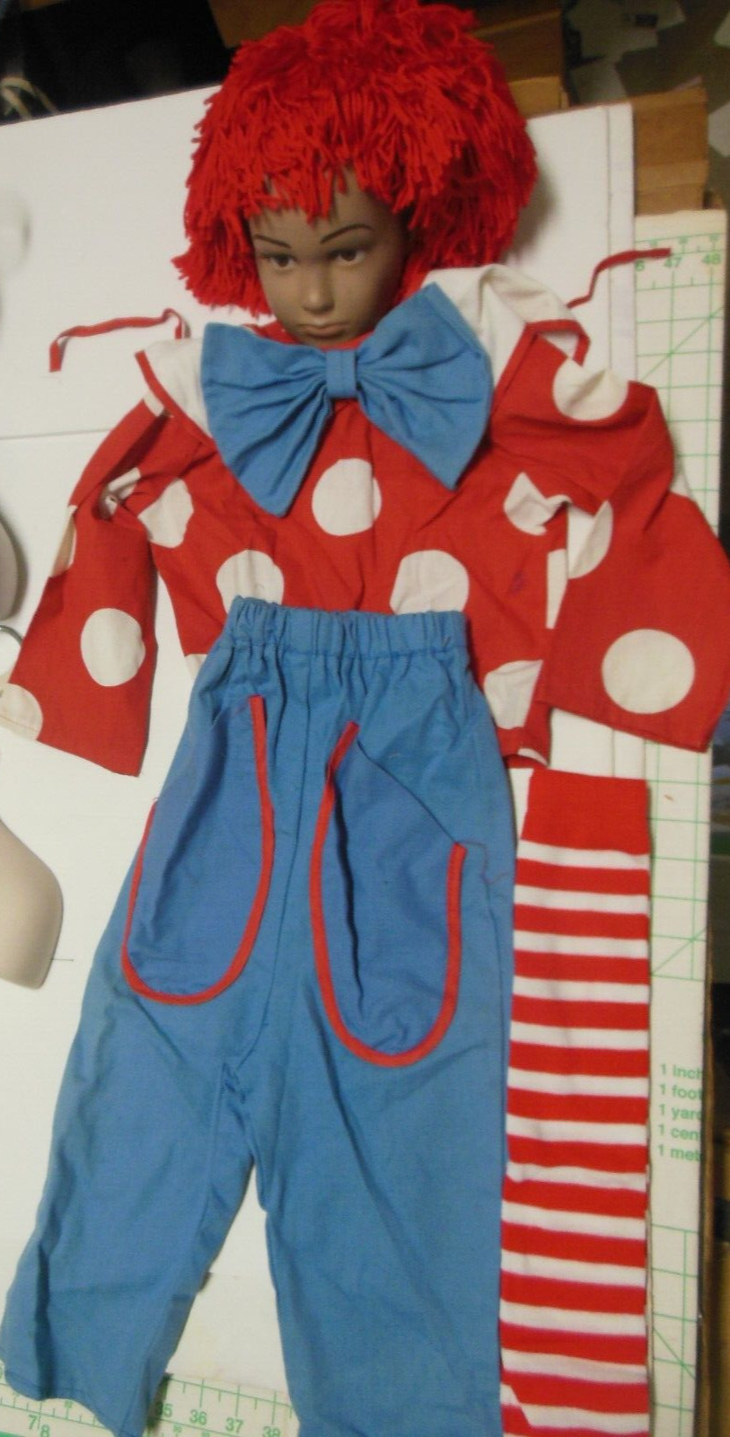raggedy boy costume wig socks Sz 3-5C Cotton 5pc set made in the USA