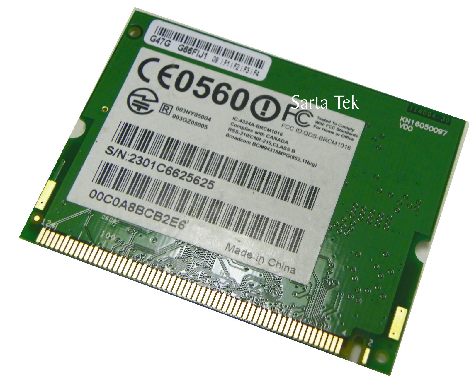 Genuine Gateway 27MA3WLTA51 Broadcom BCM94318MPG Mini PCI b/g Wireless BCM4318E
