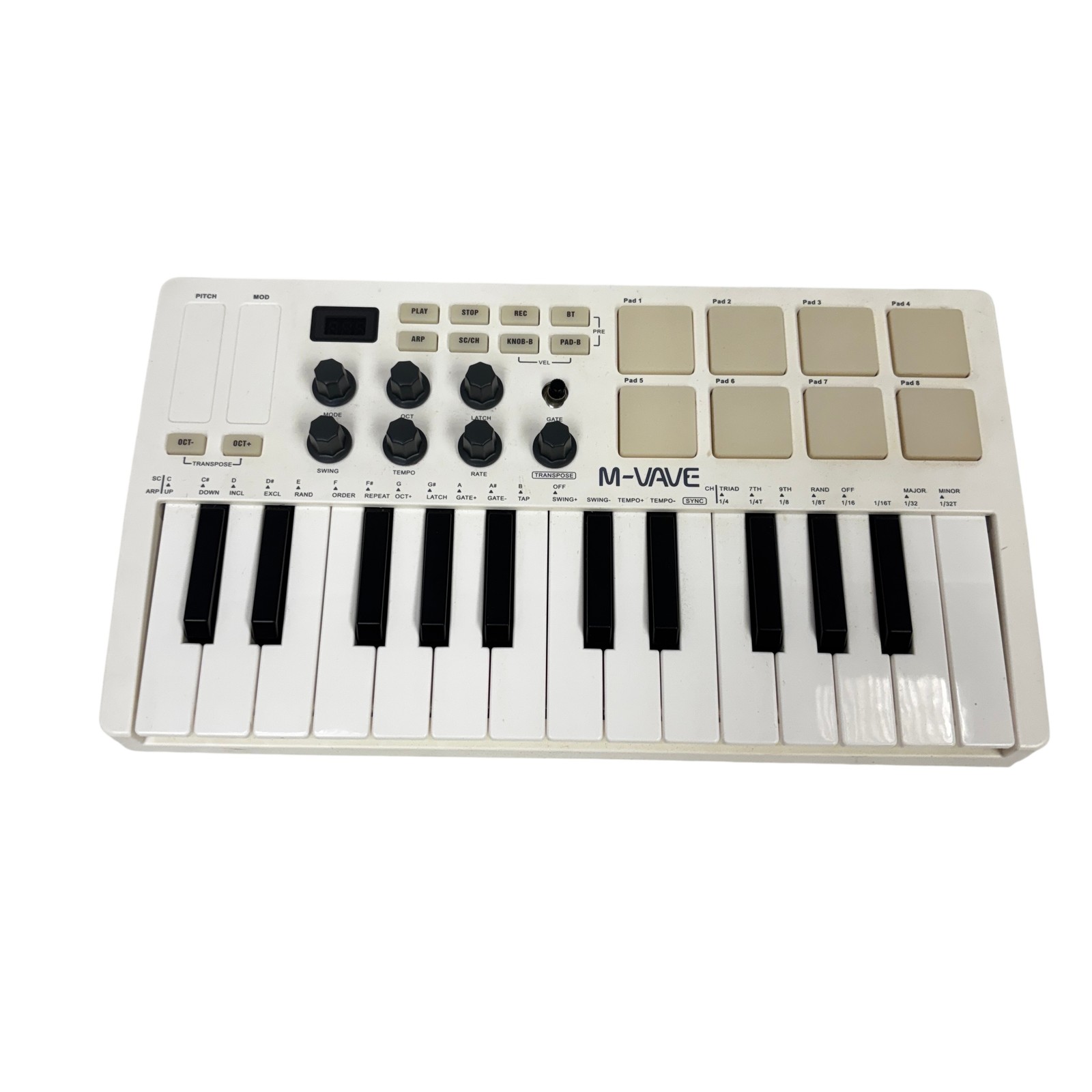 M-VAVE SMK-25 25-Key USB MIDI Keyboard Controller - White