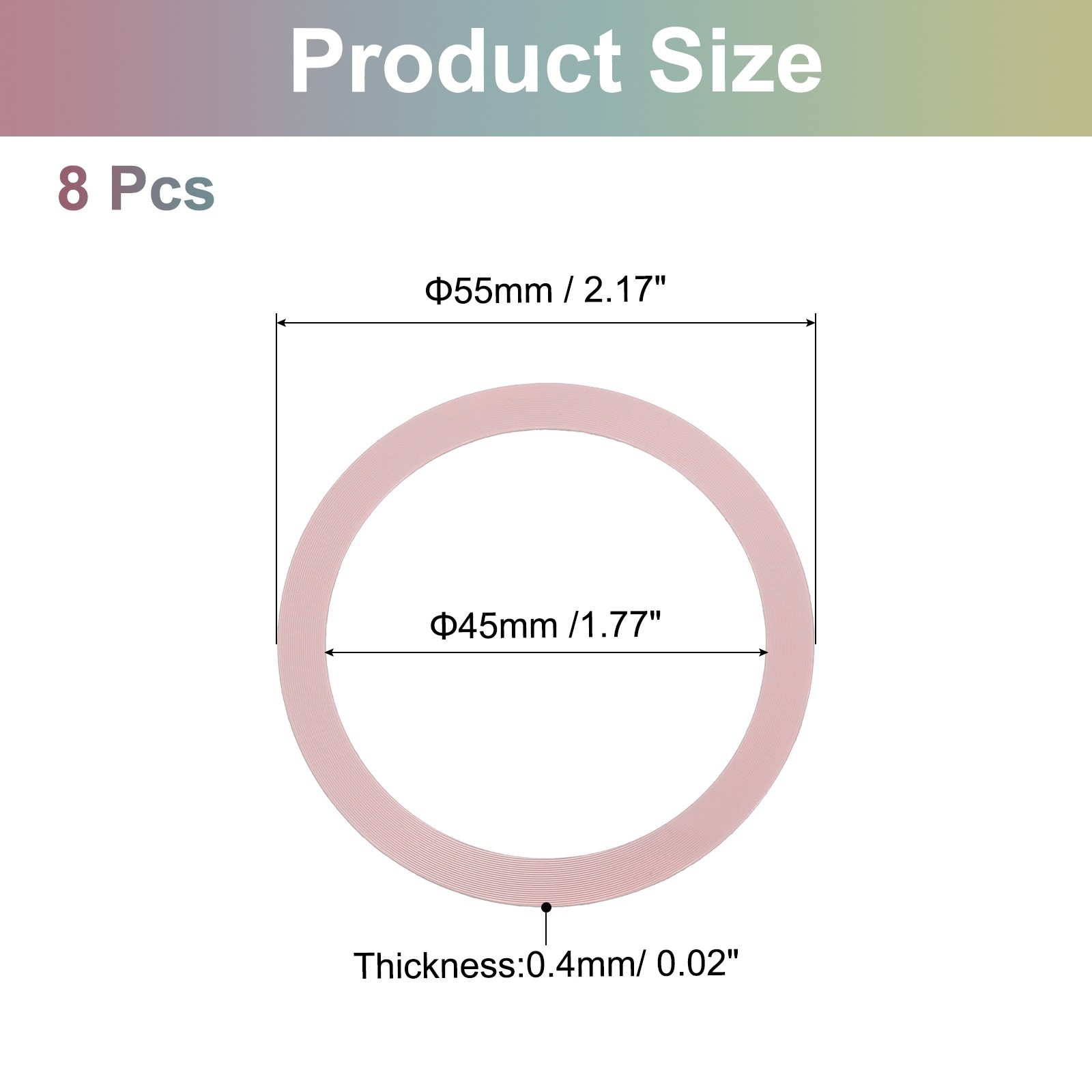 8Pcs Magnetic Adapter Ring, Magnetic Wireless Charger Conversion Kit, Rose Gold