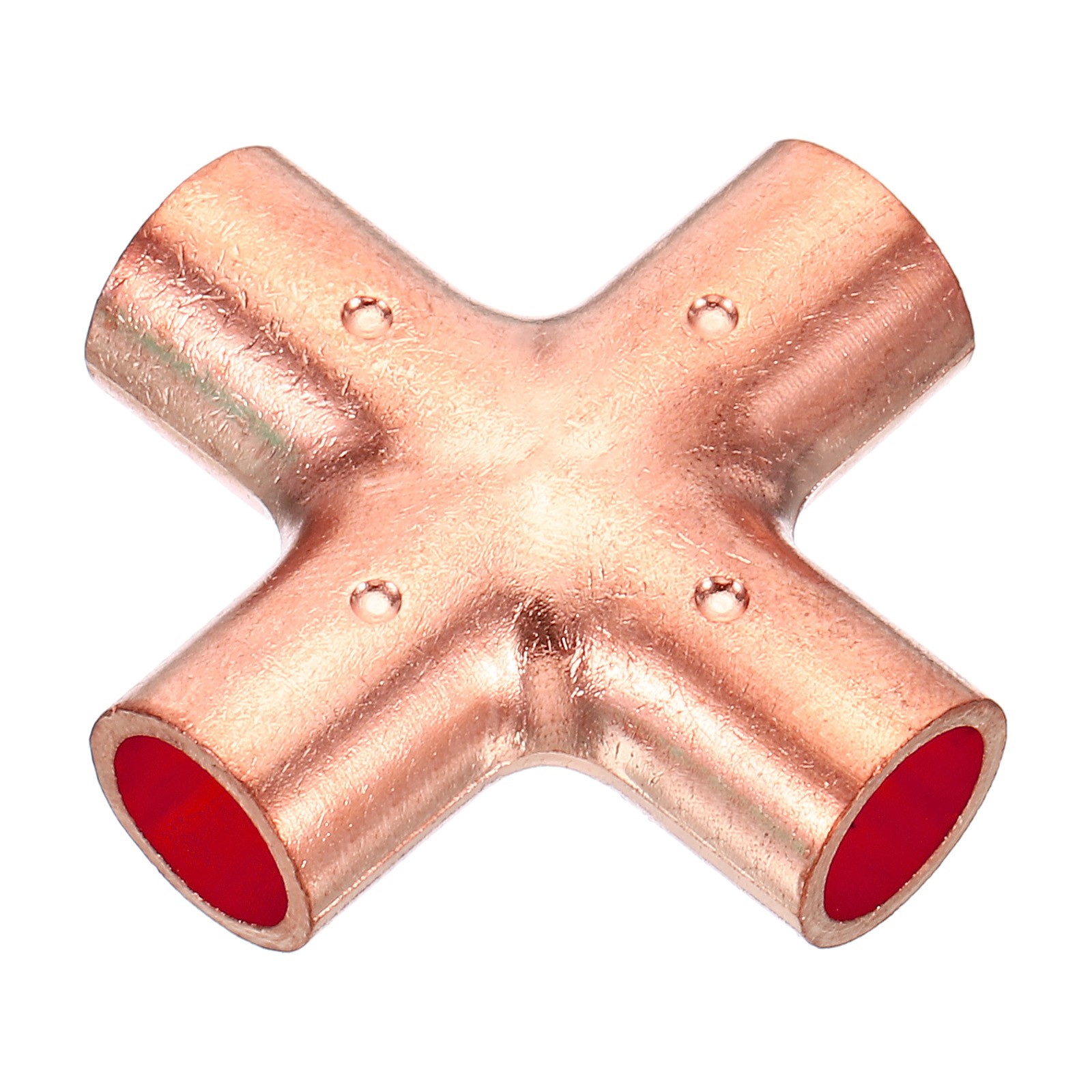 3/8 Inch ID Copper Cross Pipe Fitting 4 Way Copper End Feed Equal Connector