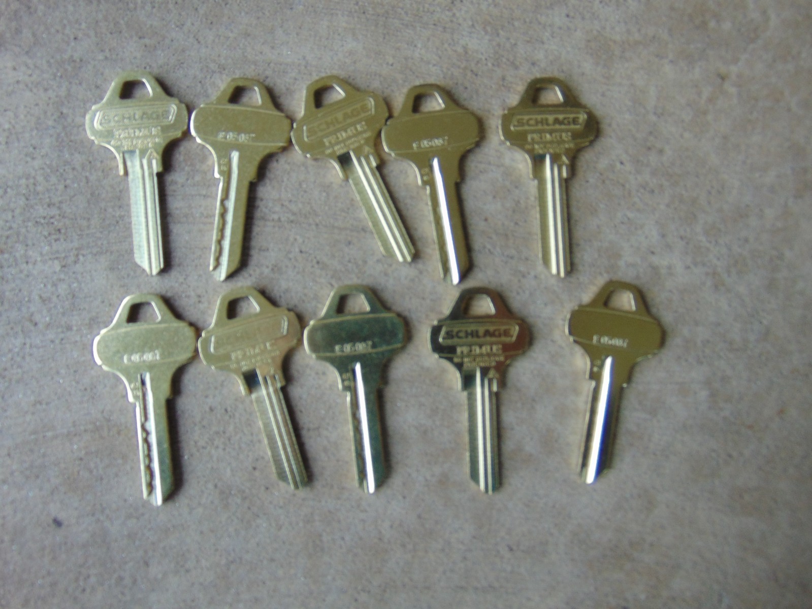 10  KEYS   EVEREST PRIMUS SCHLAGE C145  KEYS UNCUT    LOCKSMITH