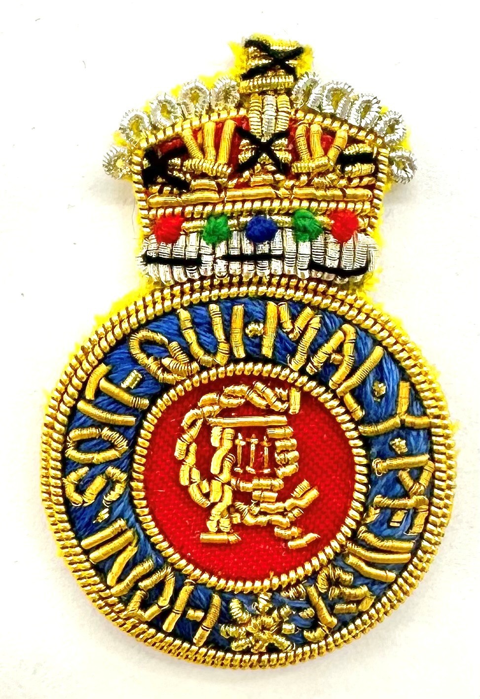 King's Crown Household Cavalry Officers Wire Embroidered Beret Badge - Army