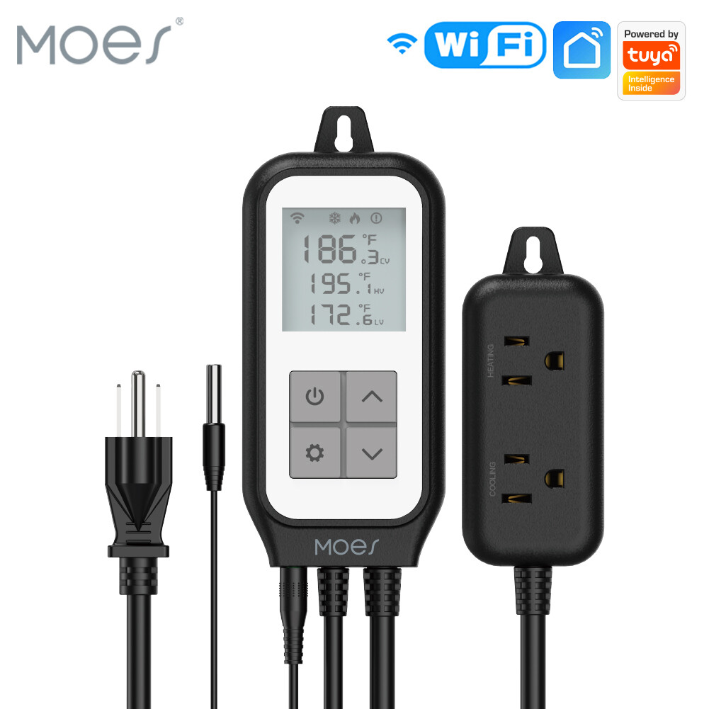 MOES Smart WiFi Digital Temperature Controller Thermostat Outlet Heating Cooling