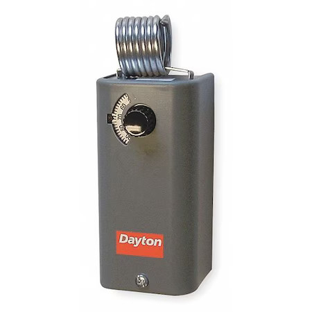 Dayton 1Uhh2 Line Volt Mechanical Tstat, Heat/Cool, 30-110 Degrees F, 60 To