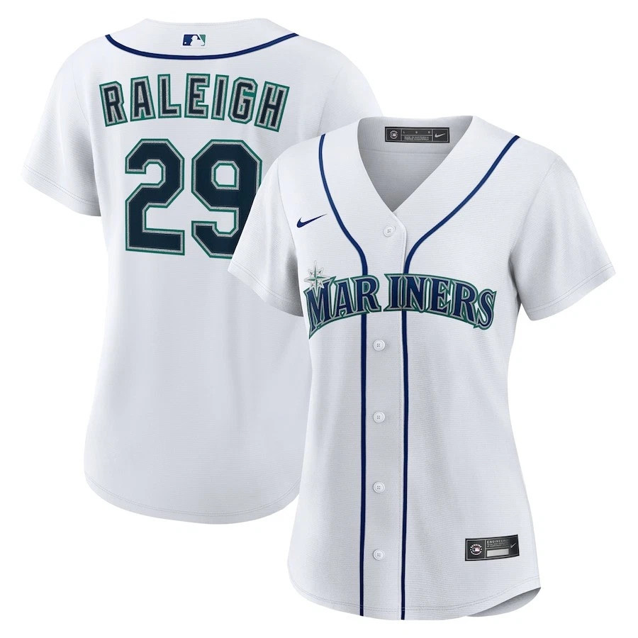 Women's Mariners Cal Raleigh White Home Jersey