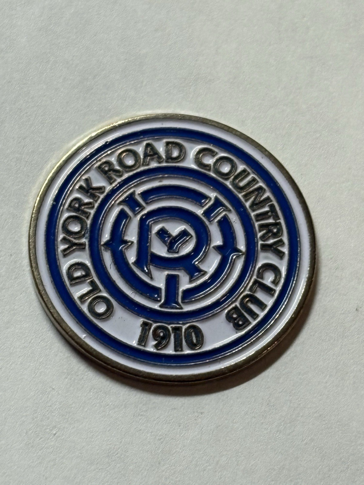Old York Road Country Club 7/8" Coin Style Golf Marker - Ambler, PA - A Beauty!