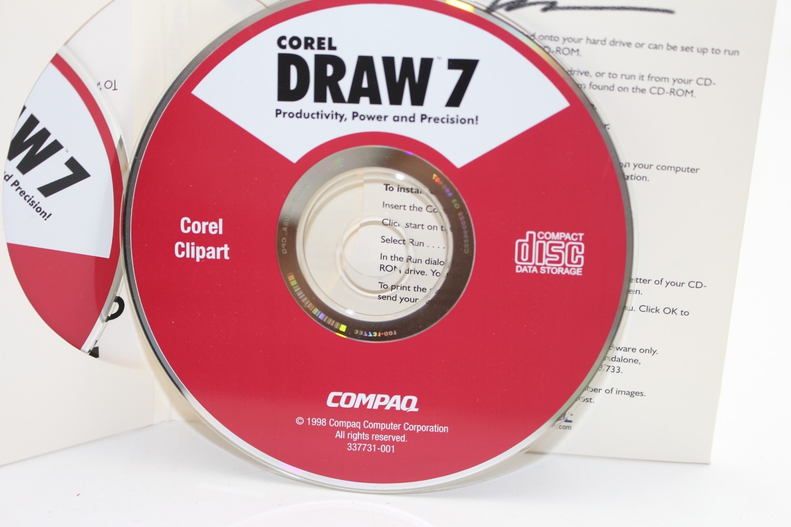 CorelDRAW 7 (2CD Set, 1996, Corel) Graphic Design Software Photo-Paint Dream 3D