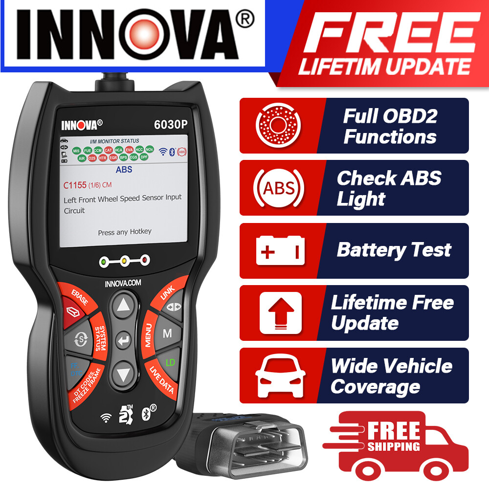 INNOVA 6030P Engine ABS Car OBD2 Scanner Automotive Diagnostic Scan Tool Battery