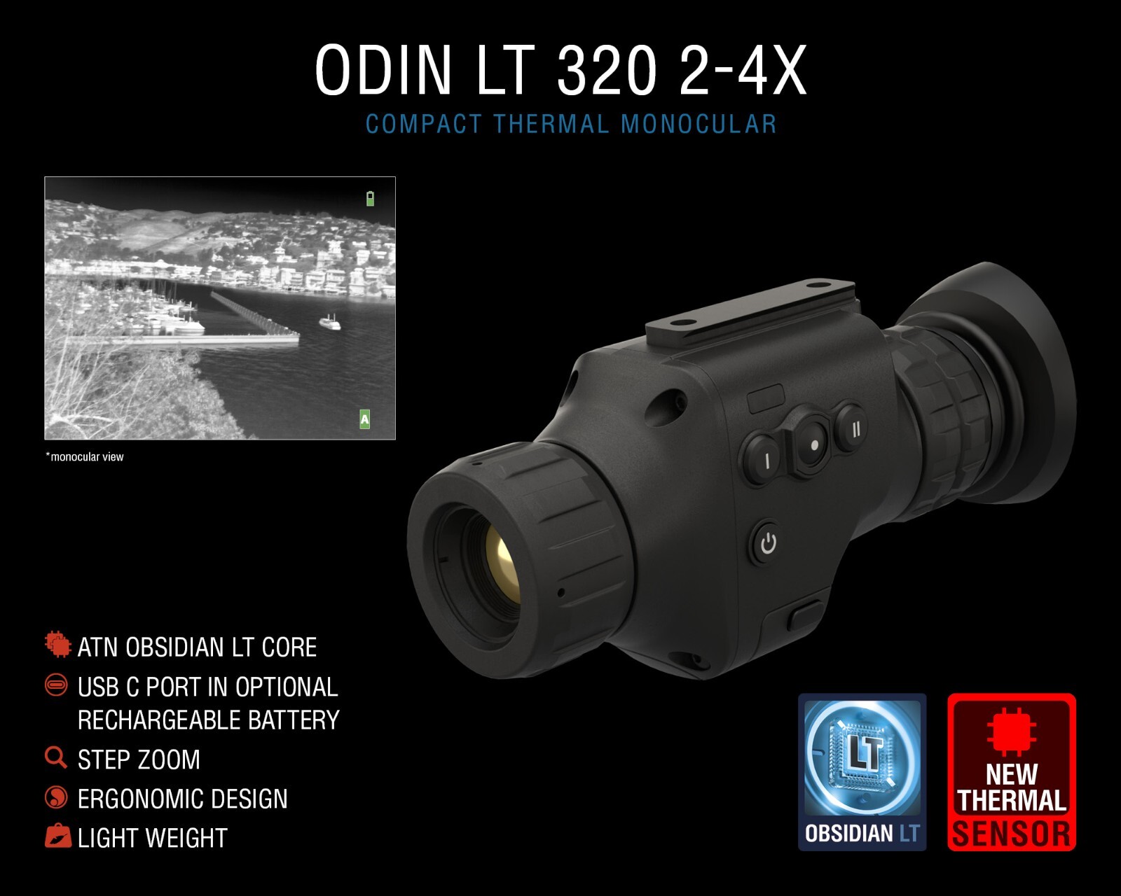 ATN ODIN LT 320 2-4x Compact Thermal Monocular