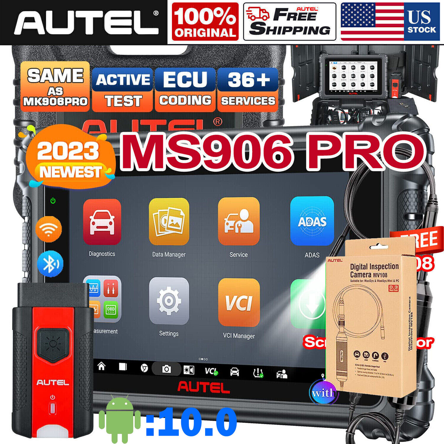 2023 Autel MaxiSYS MS906 Pro MK906 PRO Tablet Full System Diagnostic Scanner