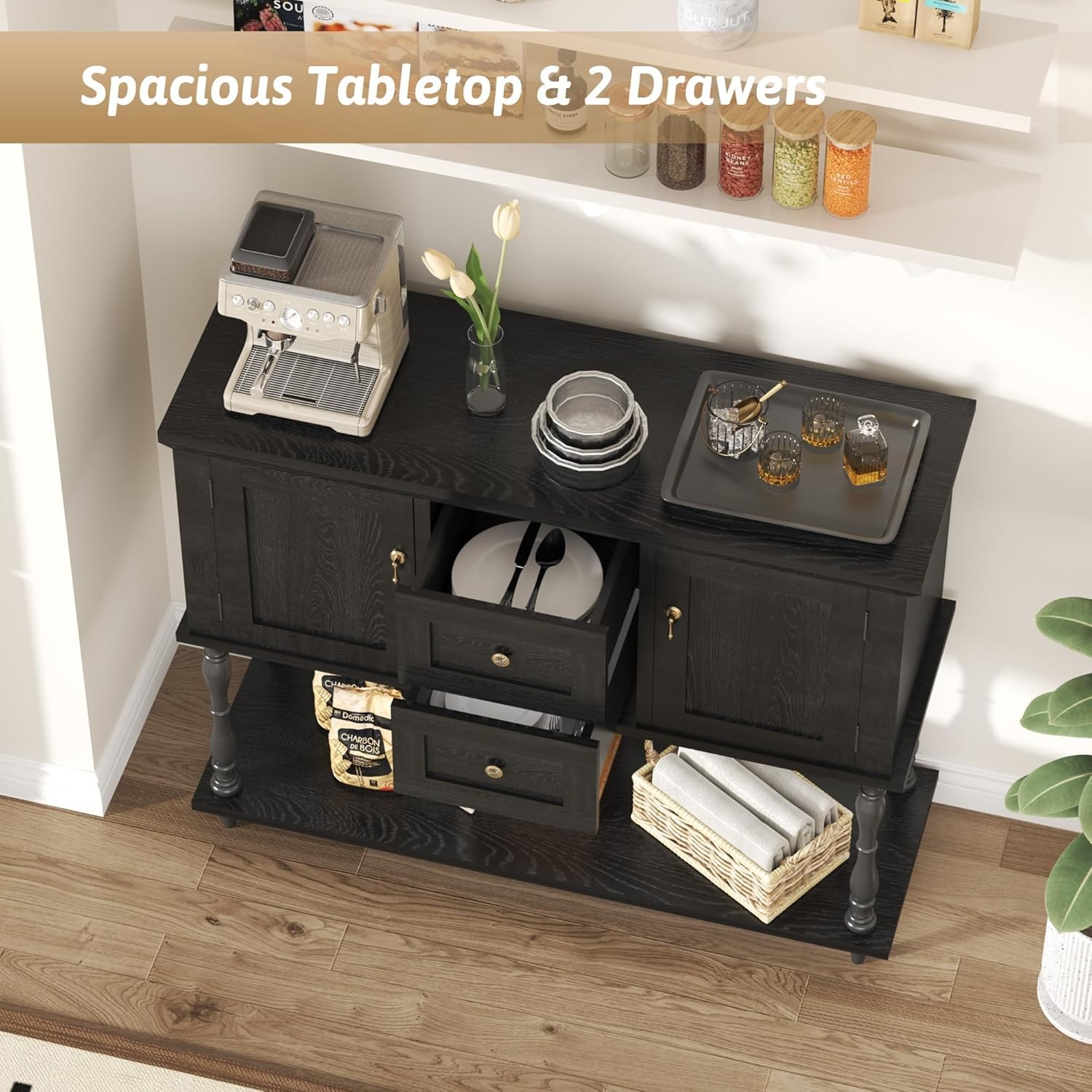 Entryway Console Table with Drawer Storage Shelf Door Buffet Sideboard Cabinet