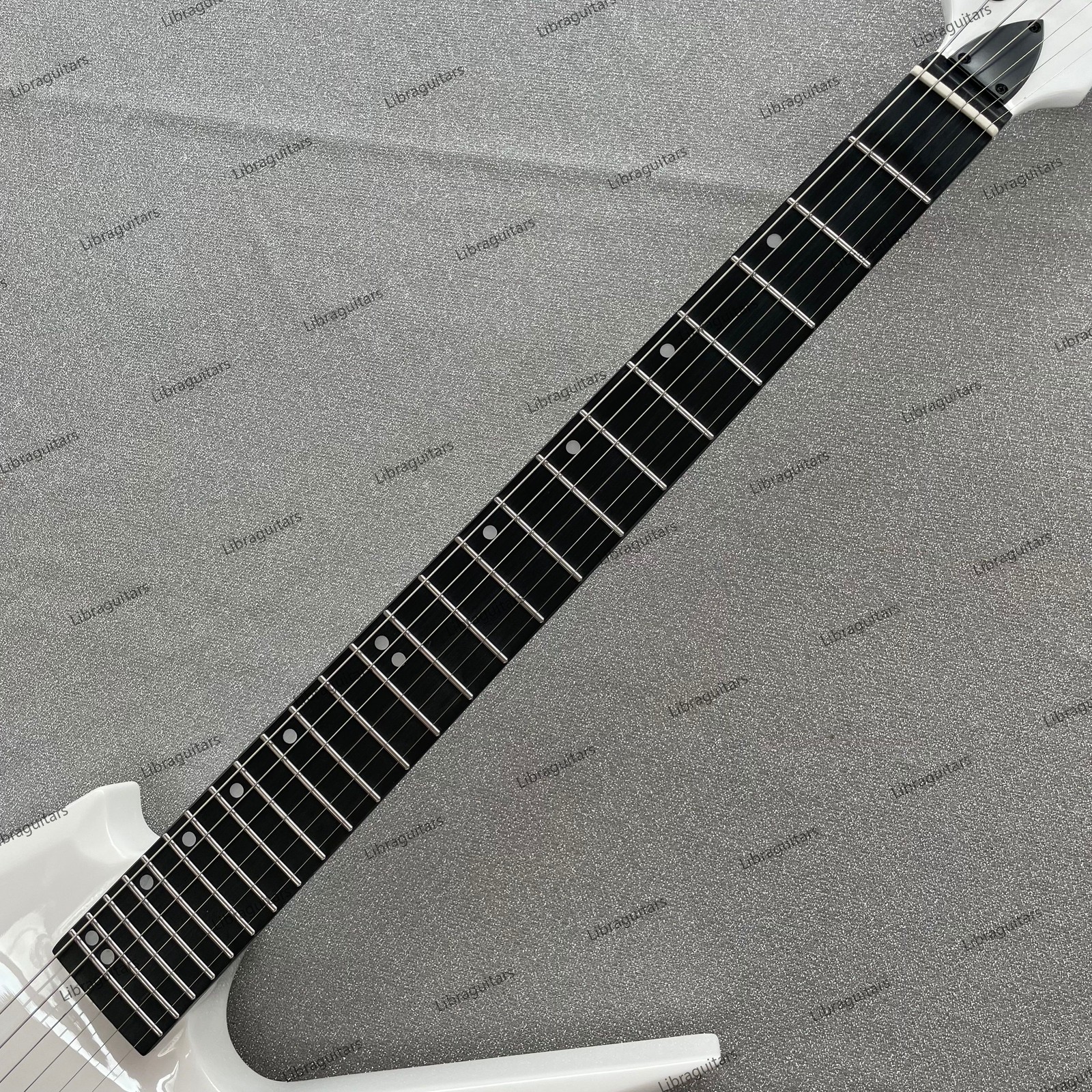Electric Guitar Stainless Rounded Fret Edge Bone Nut Solid Body 6 Strings White