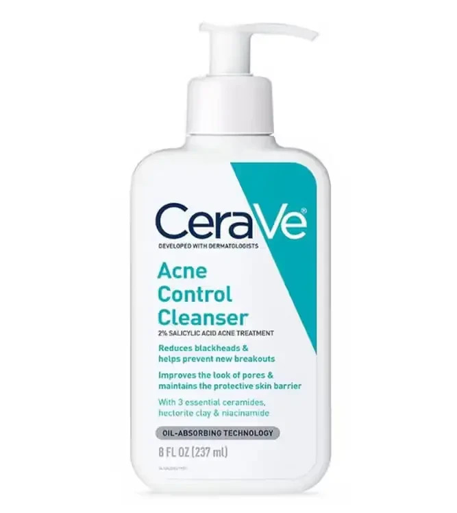 NP CeraVe Blemish Control Face Cleanser 2% Salicylic Acid Niacinamide Acne 8 oz