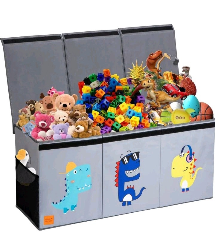 Toy Chest for Boys,Kids Toy Storage Bins,Toy Box for Boys,Collapsible toy Grey