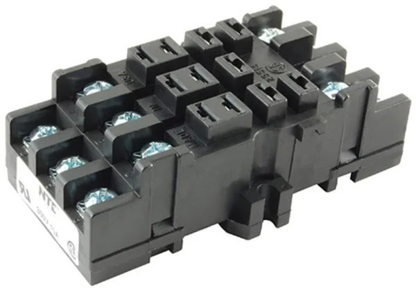 NTE  R95-115 Relay Socket:  11-Pin Blade: Surface Mount or Rail: 300V, 10-Amp