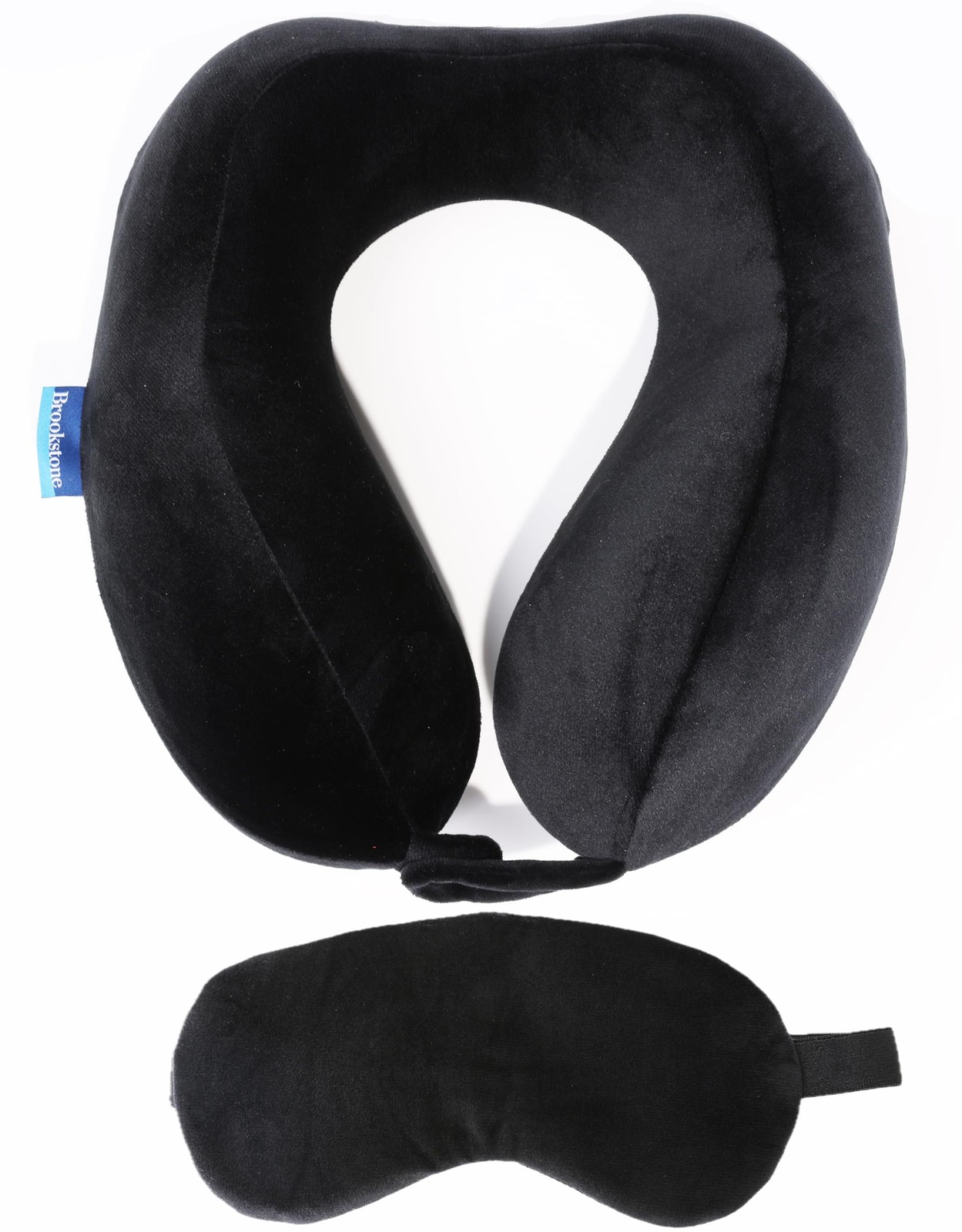 Brookstone Memory Foam Neck Travel Pillow Set - One Size, Black Contoured