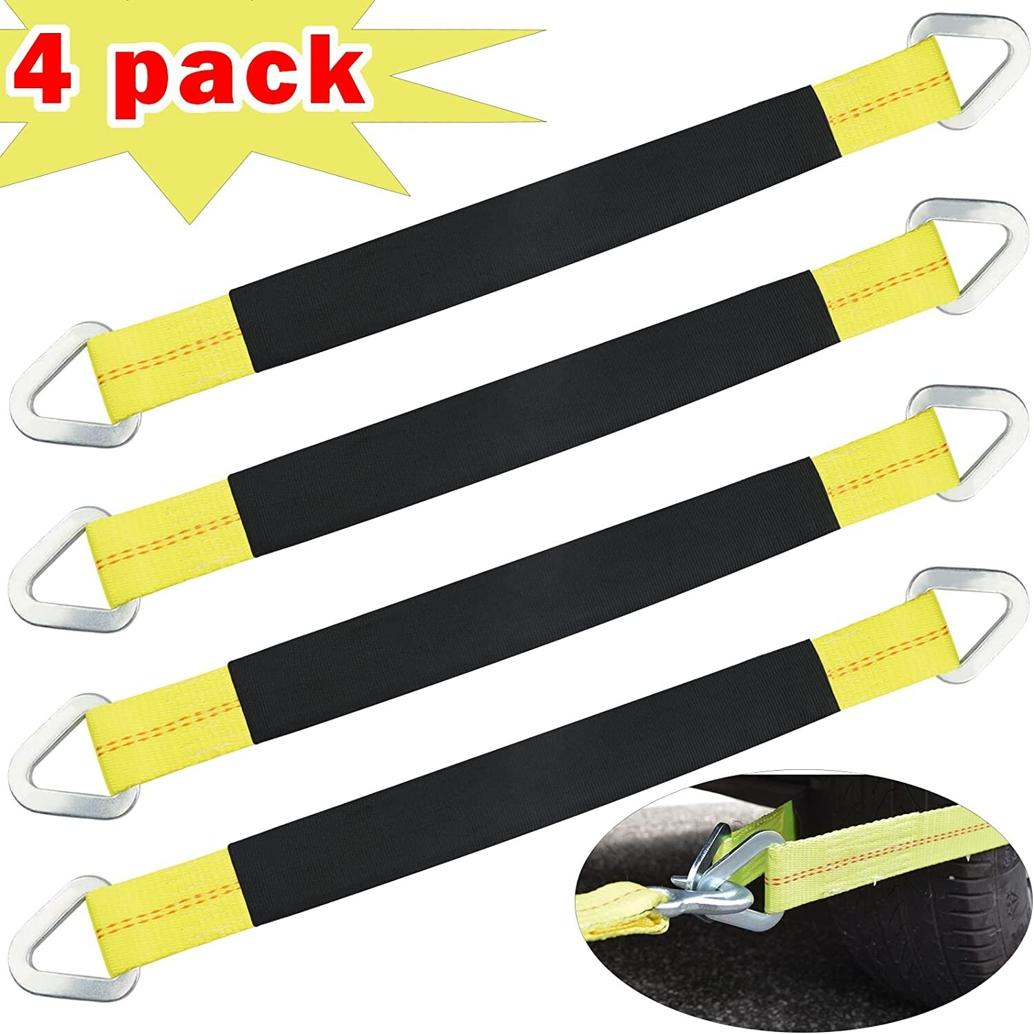 4 pack - 24" Axle Strap- Rated 10,000LB - FREE SHIPPING - MADE IN USA