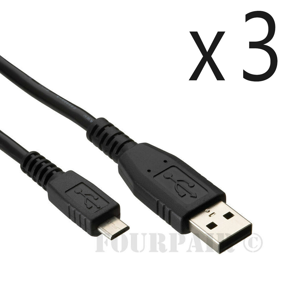 3 Pack Lot - 15ft Micro USB Charger Cable Playstation 4 PS4 Dualshock Controller