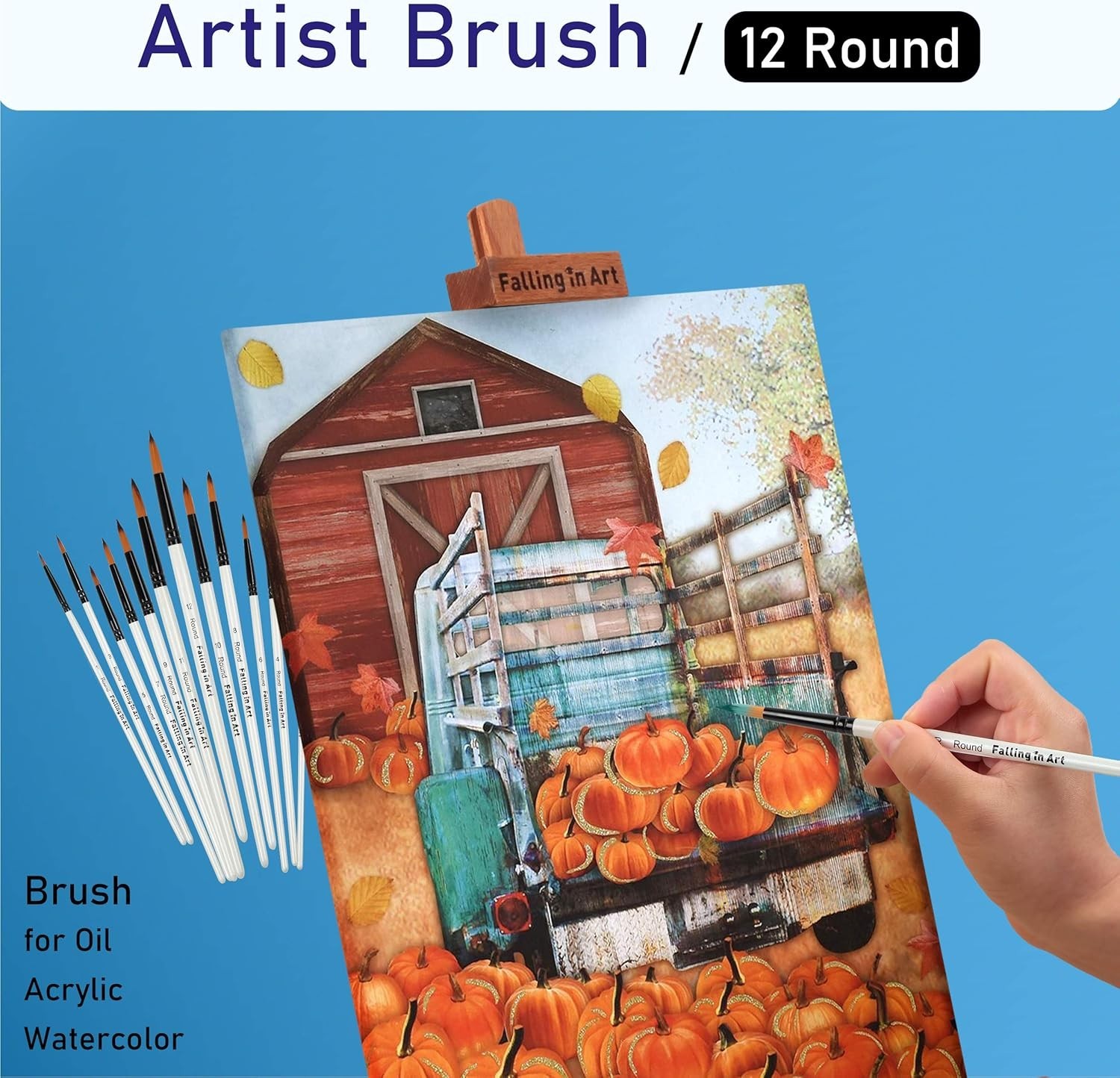 Superior Quality Round Nylon Paint Brushes - Perfect for Watercolor & More