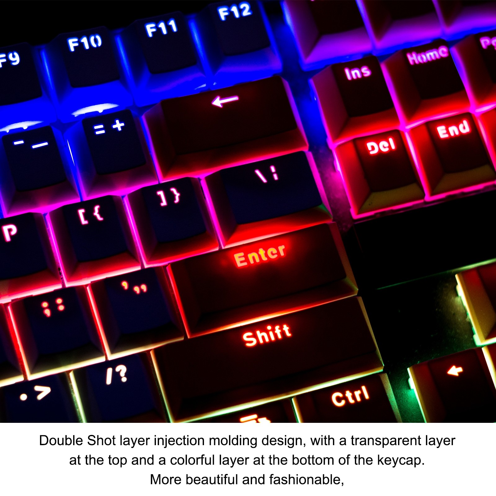 108 Keys Pudding Keycaps Set ABS for Mechanical Keyboard Layout, Green
