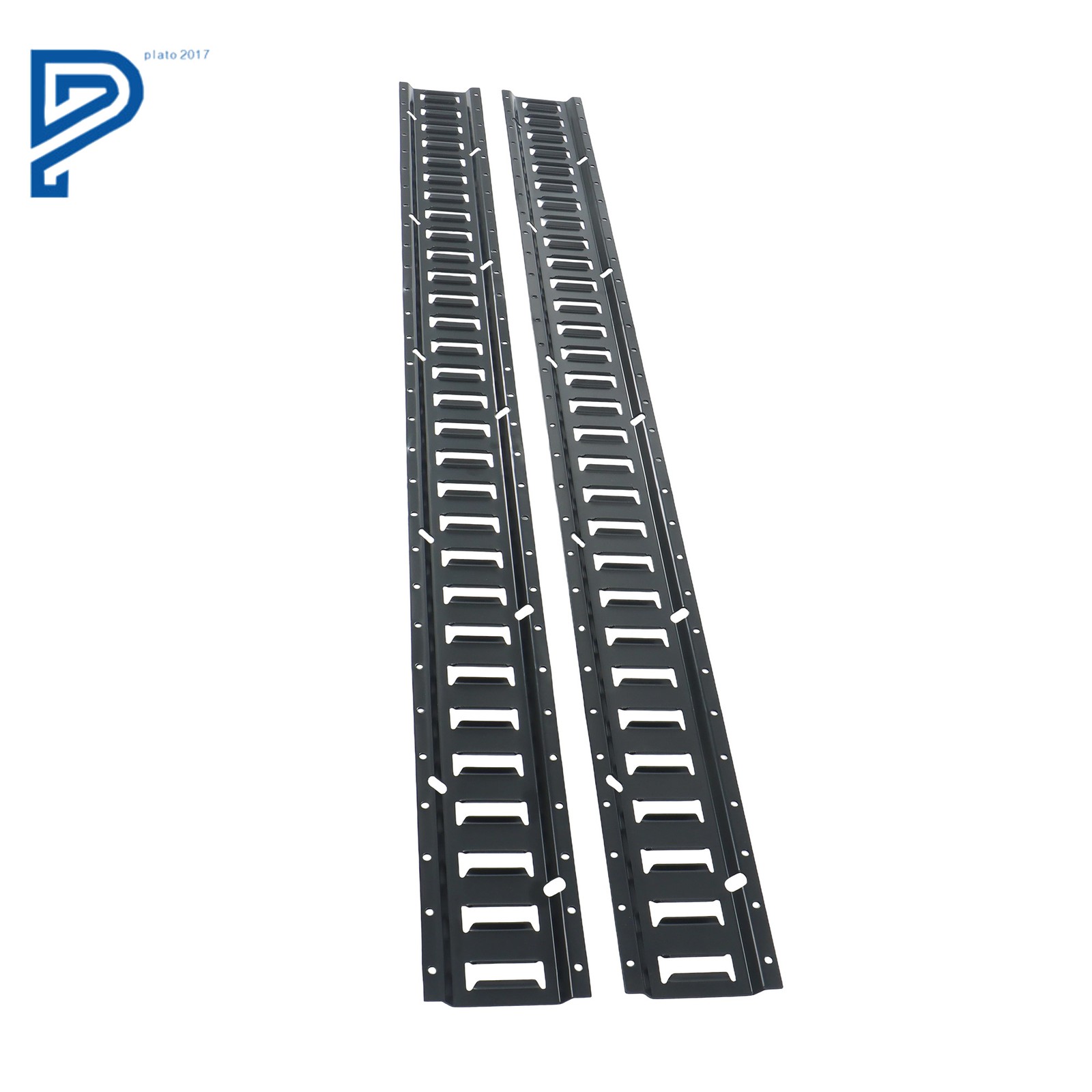 5' (2 Pack) E Track Rails Powder-Coat Black For Vans Trailers Motorcycle