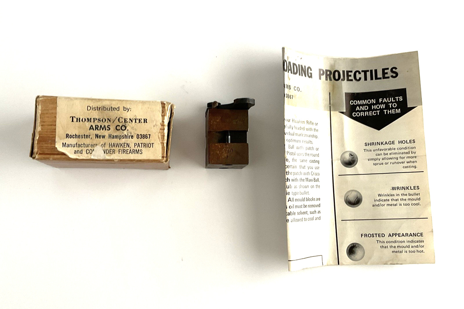 Hawken & Patriot Single Cavity Bullet Mold Lyman .440"/128 Round Ball .45 Cal