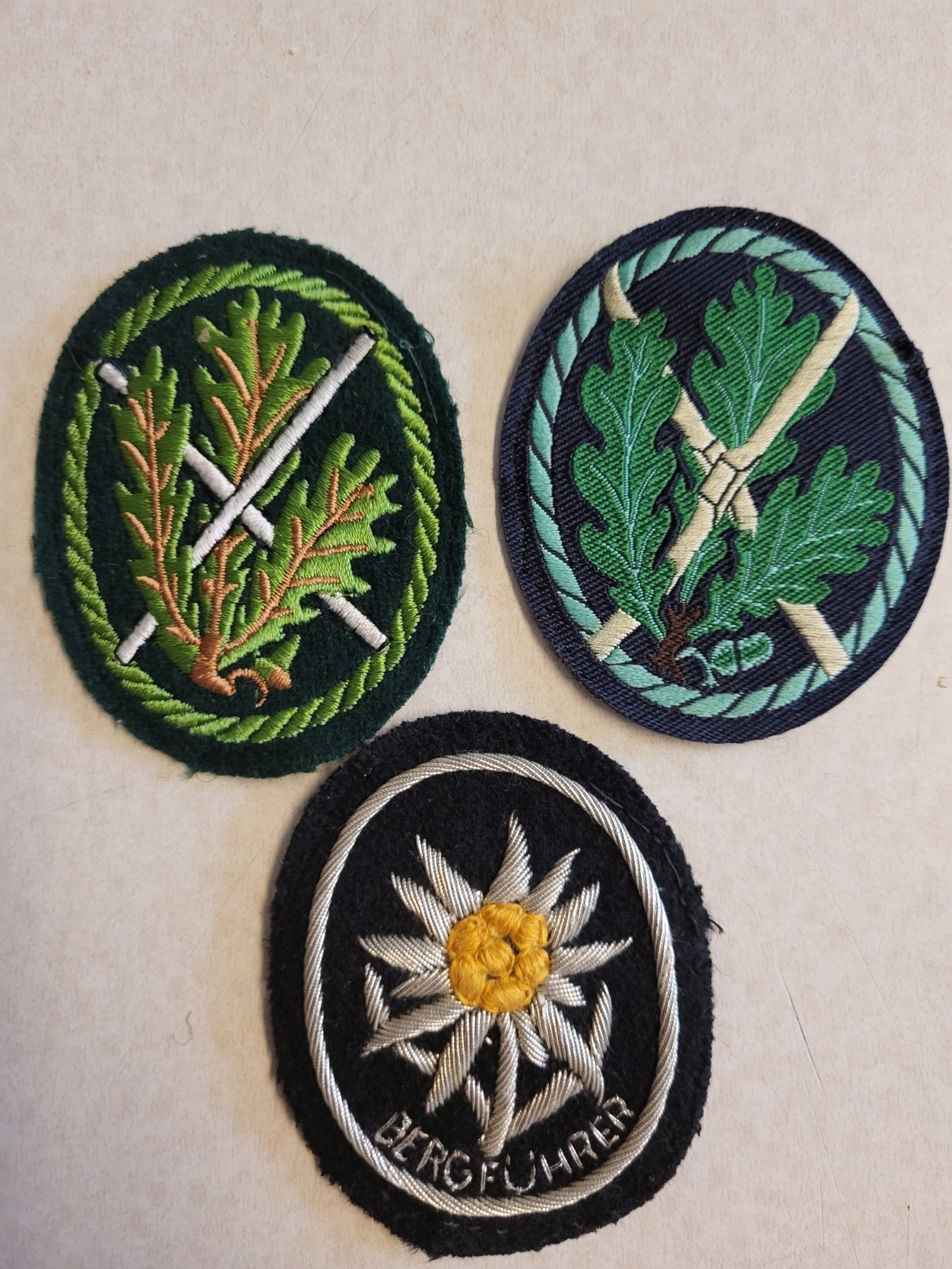 3 WWll German Military Mountain Guide/Troops Patches