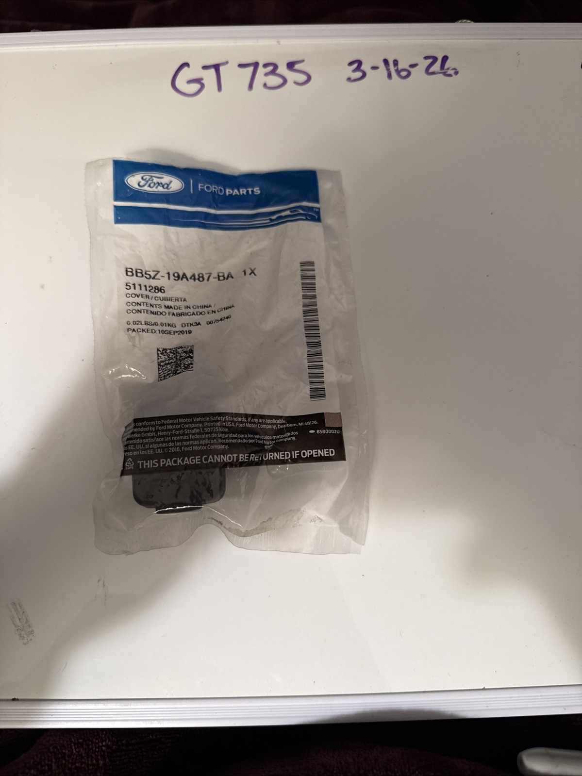 (1) Genuine Ford Power Outlet Cap BB5Z19A487BA Nos OEM Sold Individualy