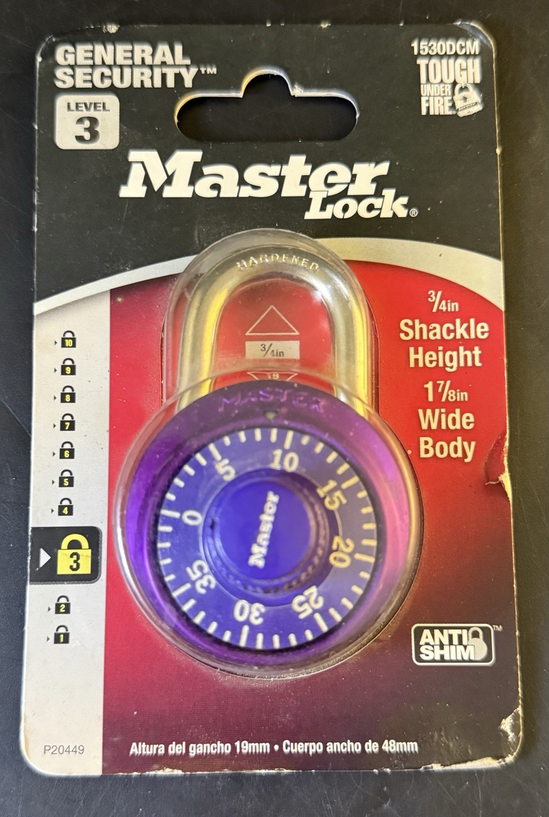 New-Master Lock Combination Lock 1530DCM Anti Shim Tough Under Fire Ve10
