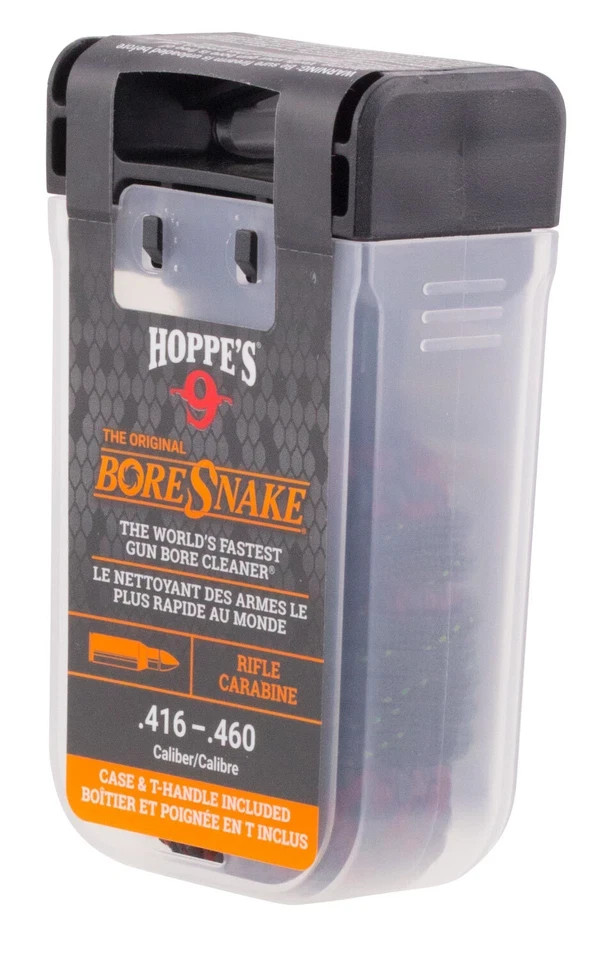 HOPPE'S 9 BoreSnake Bore Cleaner for .416-.460 Caliber Rifle w/ Case & T-Handle